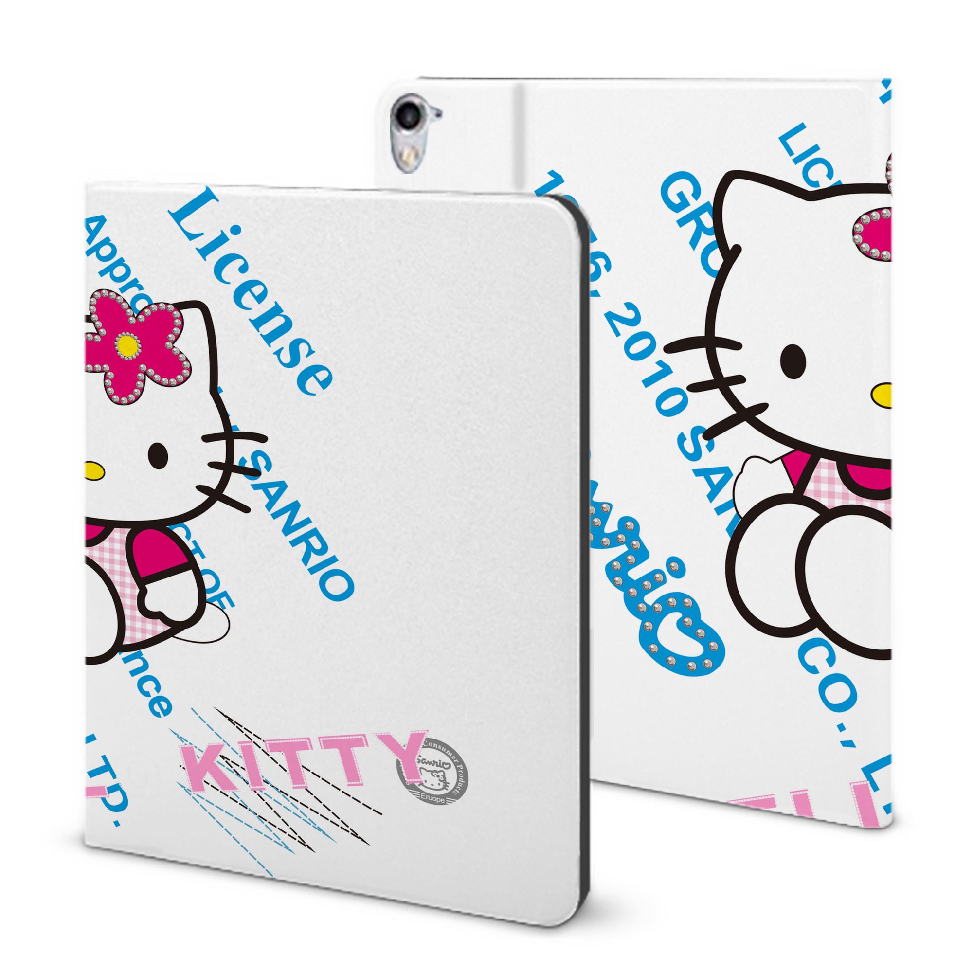 （画像用） Hello Kitty ハローキティ IPad ケース ブック型 PUレザー TPU 耐衝撃 軽量 薄型 ペン収納なし 全面保護 IPad 各モデル対応